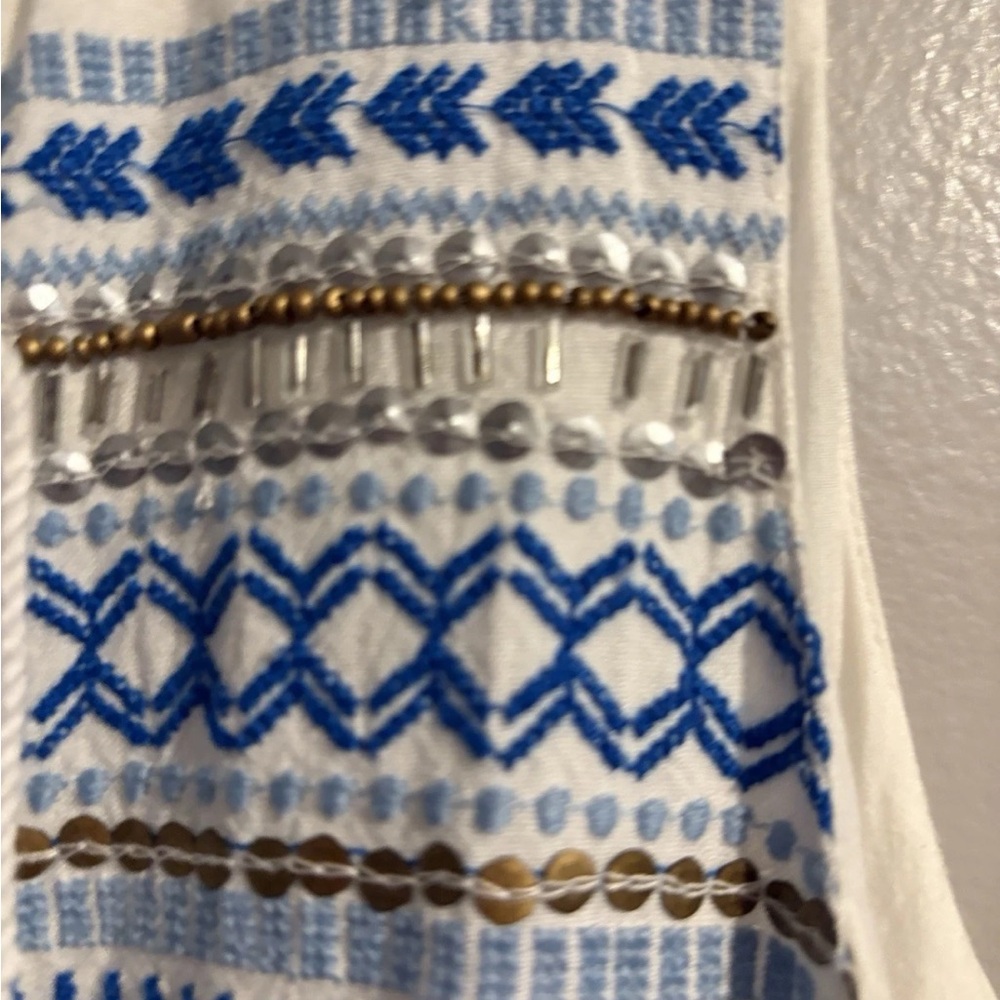 Kenji Women’s Boho Sleeveless Embroidered Beaded Fair Isle Sheath Dress Aztec - Picture 5 of 14